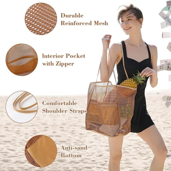 Foldable Mesh Beach Tote Bag