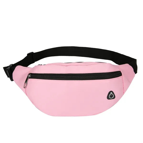 Unisex Waist Pack, Large Capacity, 3 Pockets & Earphone Port
