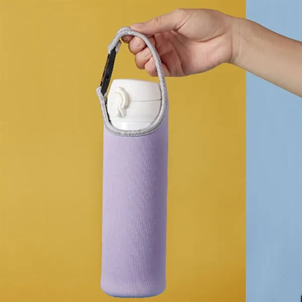 Insulated Water Bottle Carrier Sleeve with Shoulder Strap