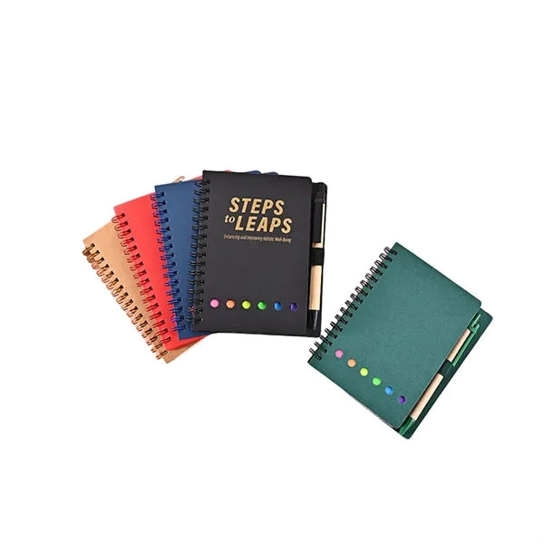 Spiral Notepad Set with Pen, Sticky Notes & Tab Flags