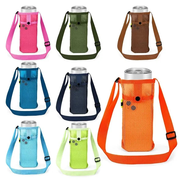 Mesh Water Bottle Holder With Strap