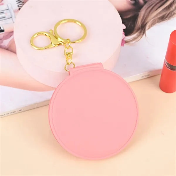Folding Round Keychain Mirror Matte Dual Sided Free Shipping