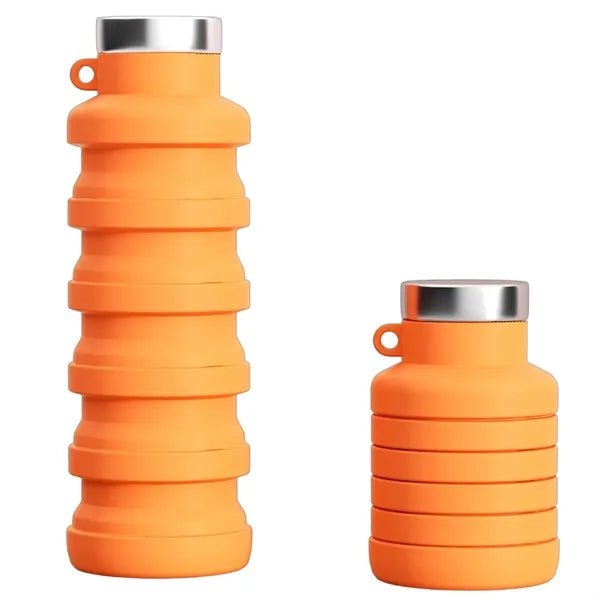 17 Oz. Silicone Foldable Sports Water Bottle
