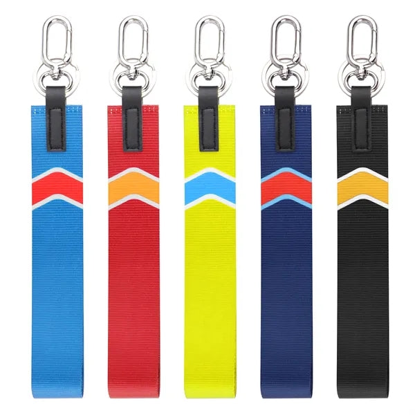 1 1/4" Polyester Wrist Lanyard Keychain Strap W/ Key ring