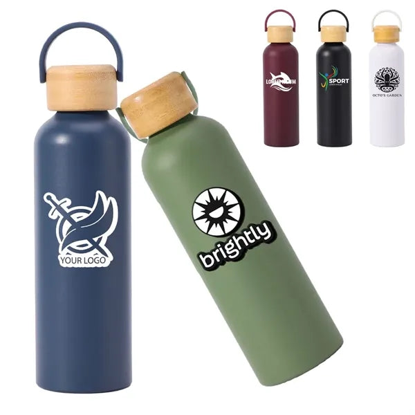 24oz Water Bottle with Bamboo Lid & Aluminum Body