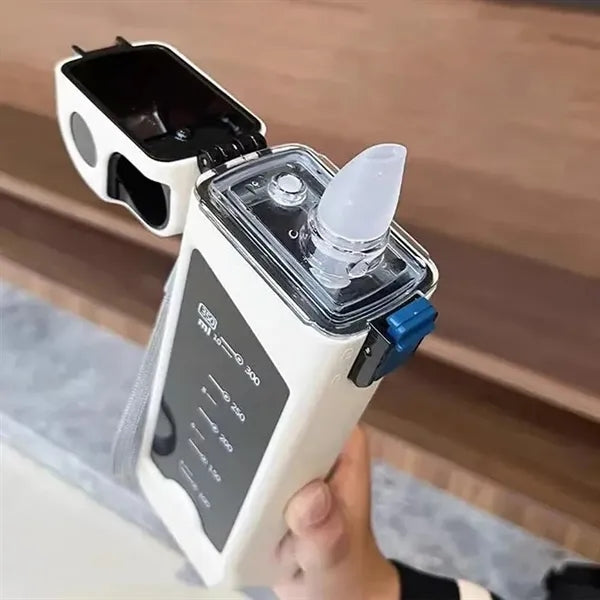 12oz Square Water Bottle With Straw