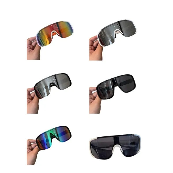 Polarized Retro Wraparound Sport Mirror Lens Sunglasses