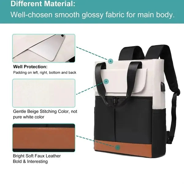Travel Laptop Convertible Backpack with USB Charging