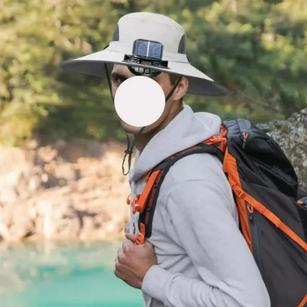Solar Powered Cooling Fan Bucket Hat