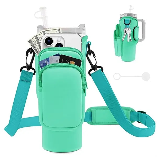 40oz Water Bottle Carrier Bag with Phone Pocket
