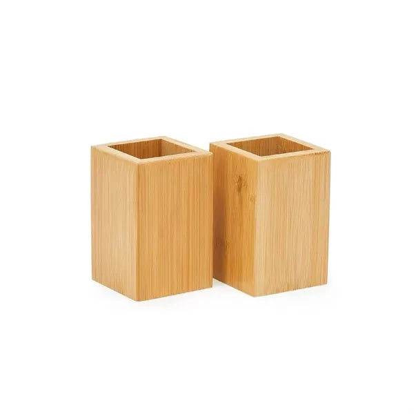Bamboo Desk Organizer Pen & Pencil Holder Cup