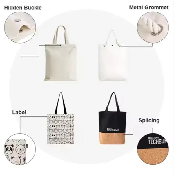 Natural Cotton Canvas Tote Bag