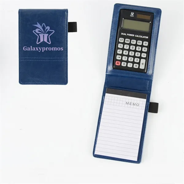 Leather Pocket Memo Notepad With Built In Calculator