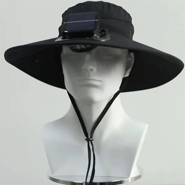 Camo Solar Powered Bucket Hat with Cooling Fan