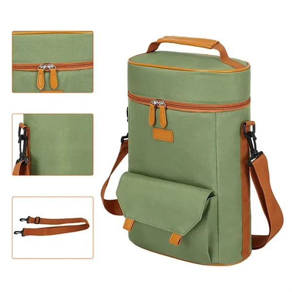 Double Pocket Oxford Cloth Wine Insulation Bag