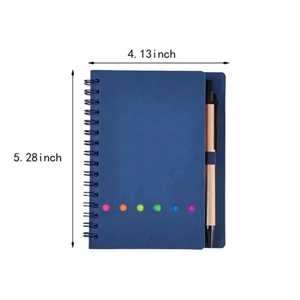 Coil Sticky Notebook With Pen