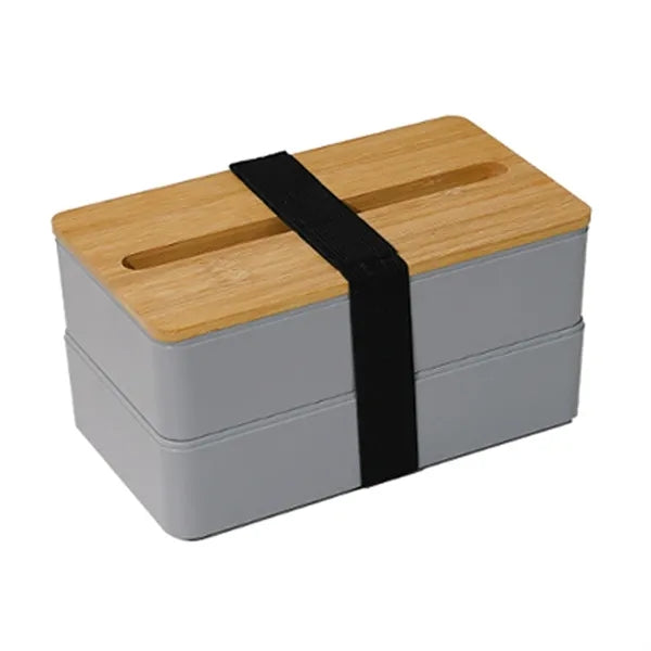 Double Layer Bamboo Lunch Box With Lid