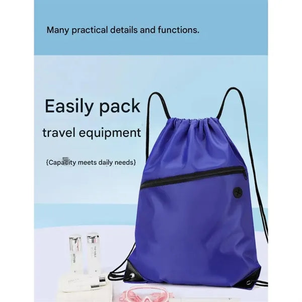 Drawstring Backpack with Zipper Pocket