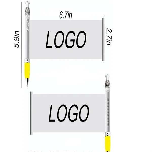 Retractable Banner-Featured Advertising Pull Pen