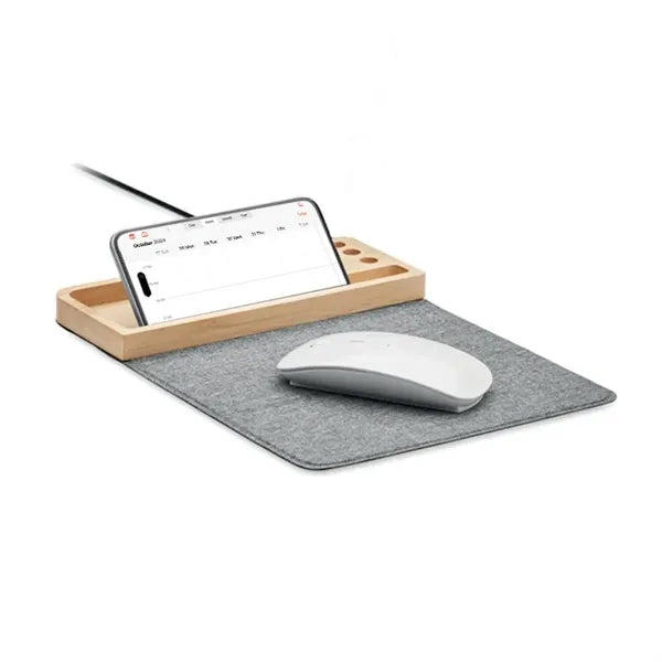 Wireless charger in bamboo 15W Mouse Mat