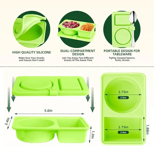 Leak Proof Silicone Snack Containers with Lids
