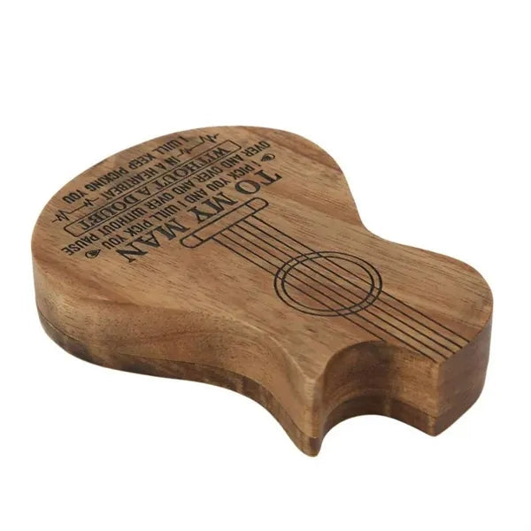 Wooden Guitar Pick Box Holder