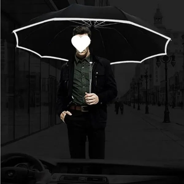 46" Umbrella with Safe Reflective Stripe and LED Flashlight