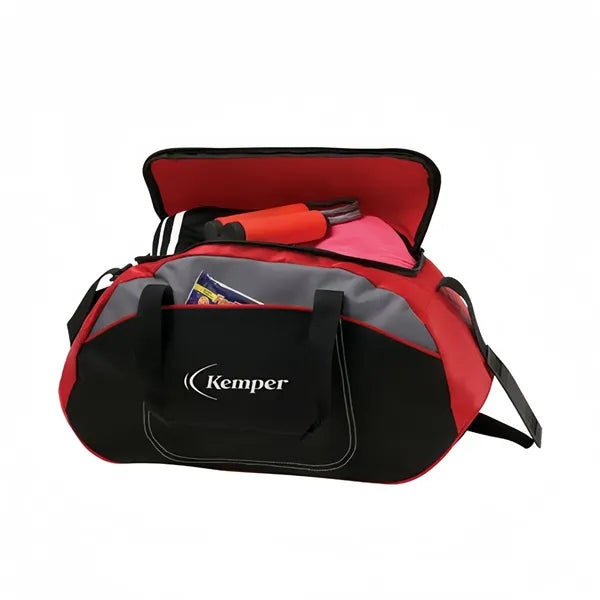 Slant Duffel Features Top D Zippered Opening