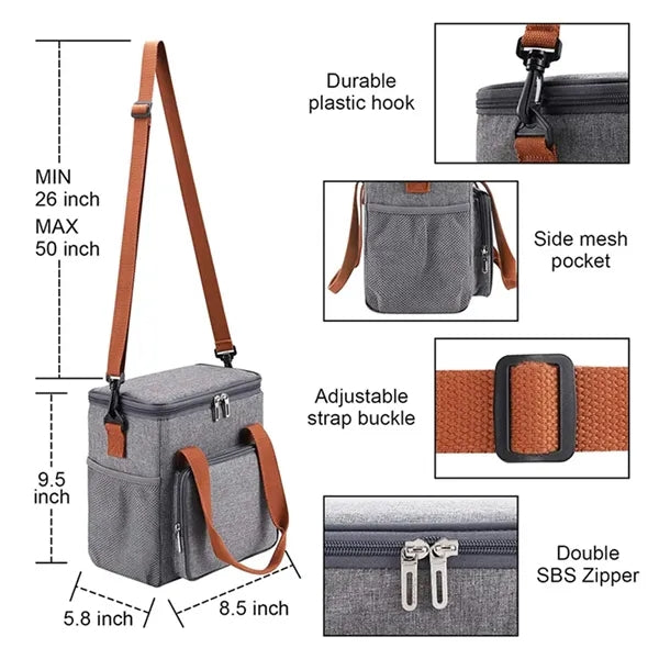 Portable Insulated Cooler Lunch Bag