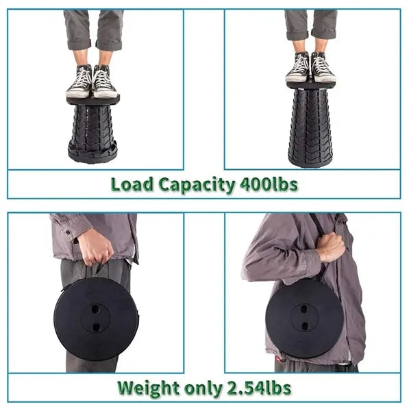 Upgraded Folding Lightweight Sturdy Retractable Stool