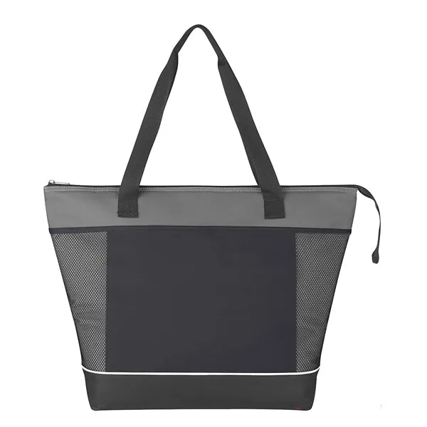 Shopping Insulated Tote Cooler Bag With Side Mesh Pocket