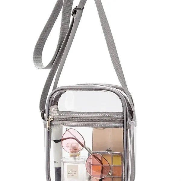 Stadium Approved Clear Crossbody Purse-Waterproof PVC Bag