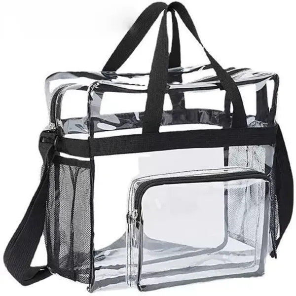 Clear Plastic Bag with Handle - Transparent Zipper Tote