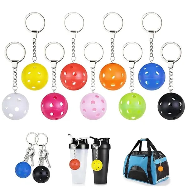 Pickleball Keychain with Perforated Design