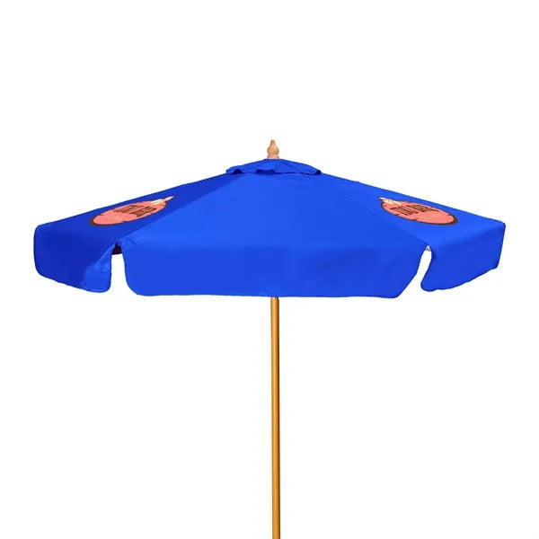7' Wood Market Umbrella Kit with Valance (3 Imprints)