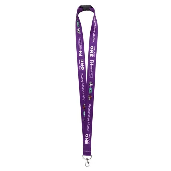 1" Polyester Breakaway Lanyard for ID Badges W/ Lobster Claw