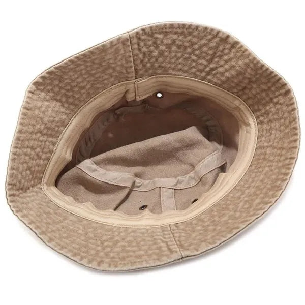 Vintage Washed Cotton Bucket Hat - Unisex Sun Protection