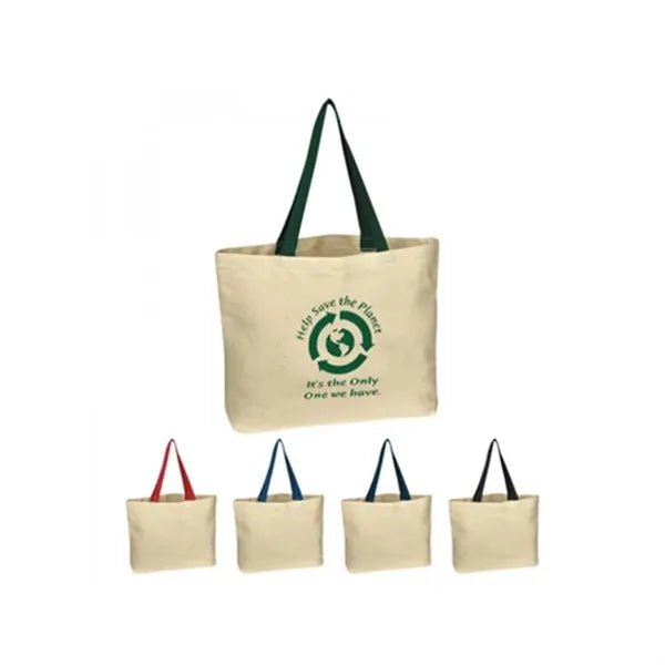 Eco-Friendly Printed Cotton Tote Customizable Handle Colors