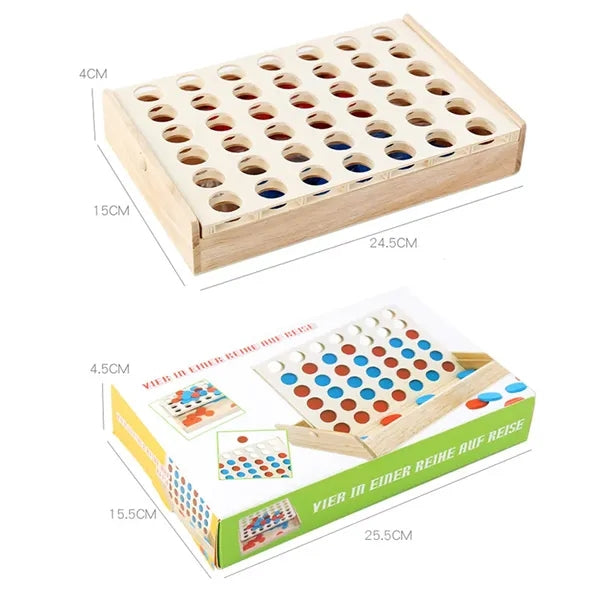 4 In A Row Wooden Board Game