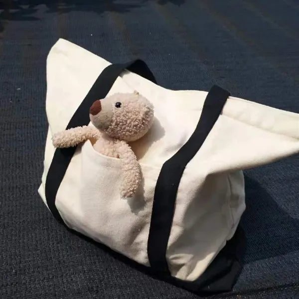 20L Durable Canvas Beach Tote Bag With Rope Handles