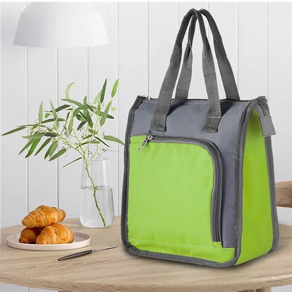 Portable Insulated Lunch Cooler Bag With Front & Mesh Pocket