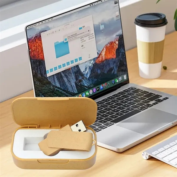 Eco USB Flash Drive Set With Biodegradable Gift Box