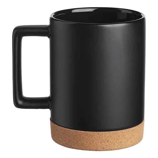 Cork-E 15oz Cork Bottom Ceramic Mug With Square Handle.