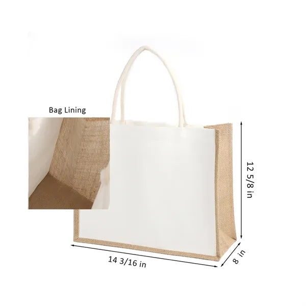 Jute Cotton Tote w/ Handles
