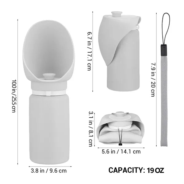 Outdoor Foldable Silicone Pet Drinking Cup With Rope