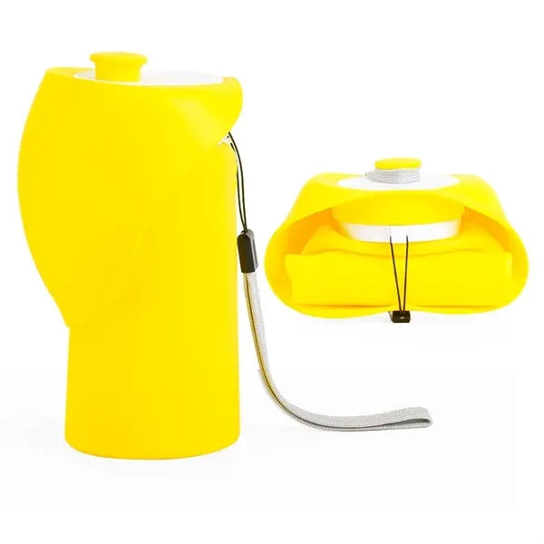 Portable Collapsible Silicone Pet Water Bottle with Bowl