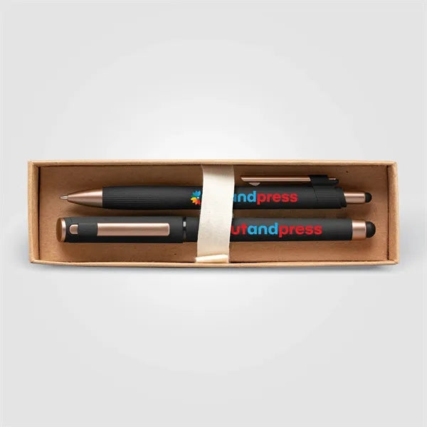 York Recycled Plastic Bronze Trim Pen Gift Set