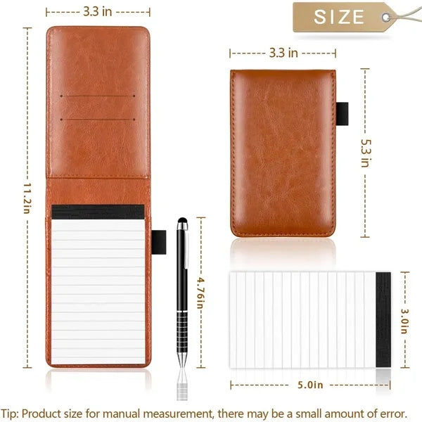 Portable PU Leather A7 Notepad with Pen