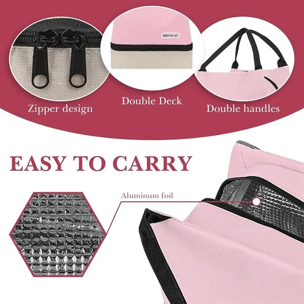 Two Tone Dual Layer Oxford Insulated Lunch Bag