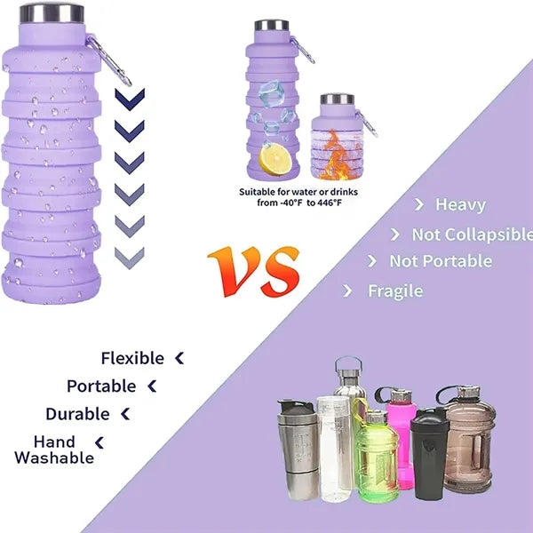 Silicone Foldable Water Bottle for Outdoor Use